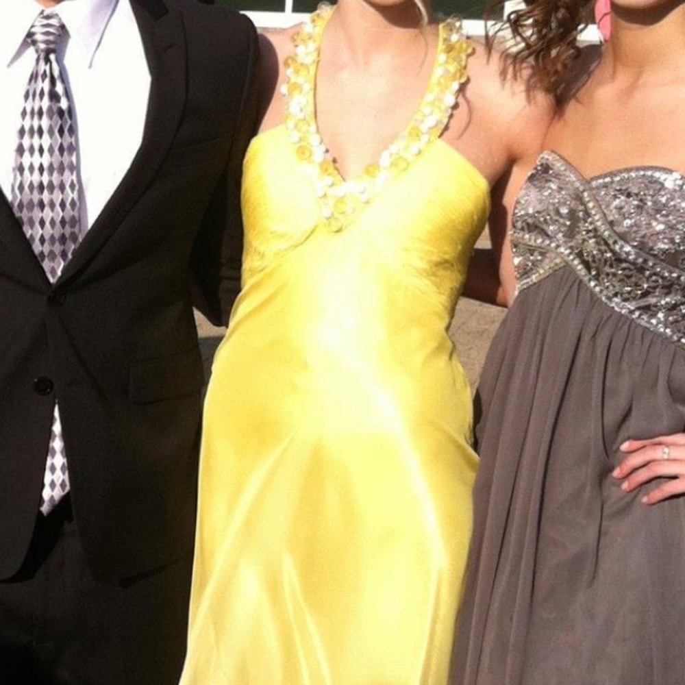 Yellow floor length dress